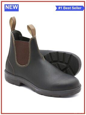 Women's Waterproof Faux Leather Retro Ankle Boots Block Heel Slip-On Chelsea